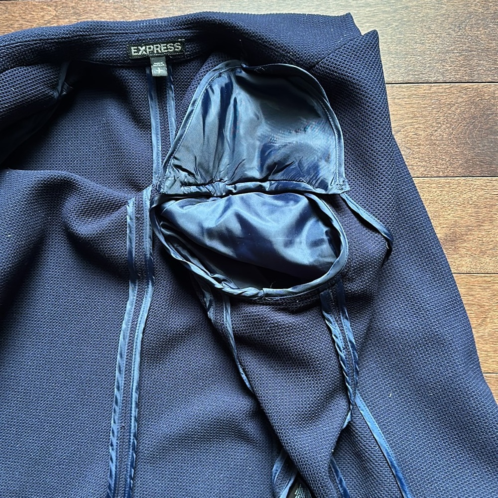 Express Columnist Open Front Boyfriend Blazer Nav… - image 5